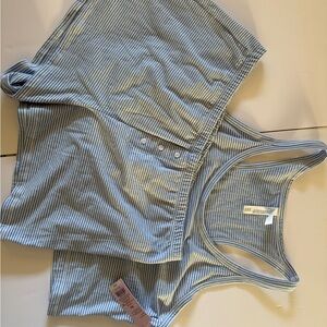 Wild Fable Blue and White Striped Pajama Set